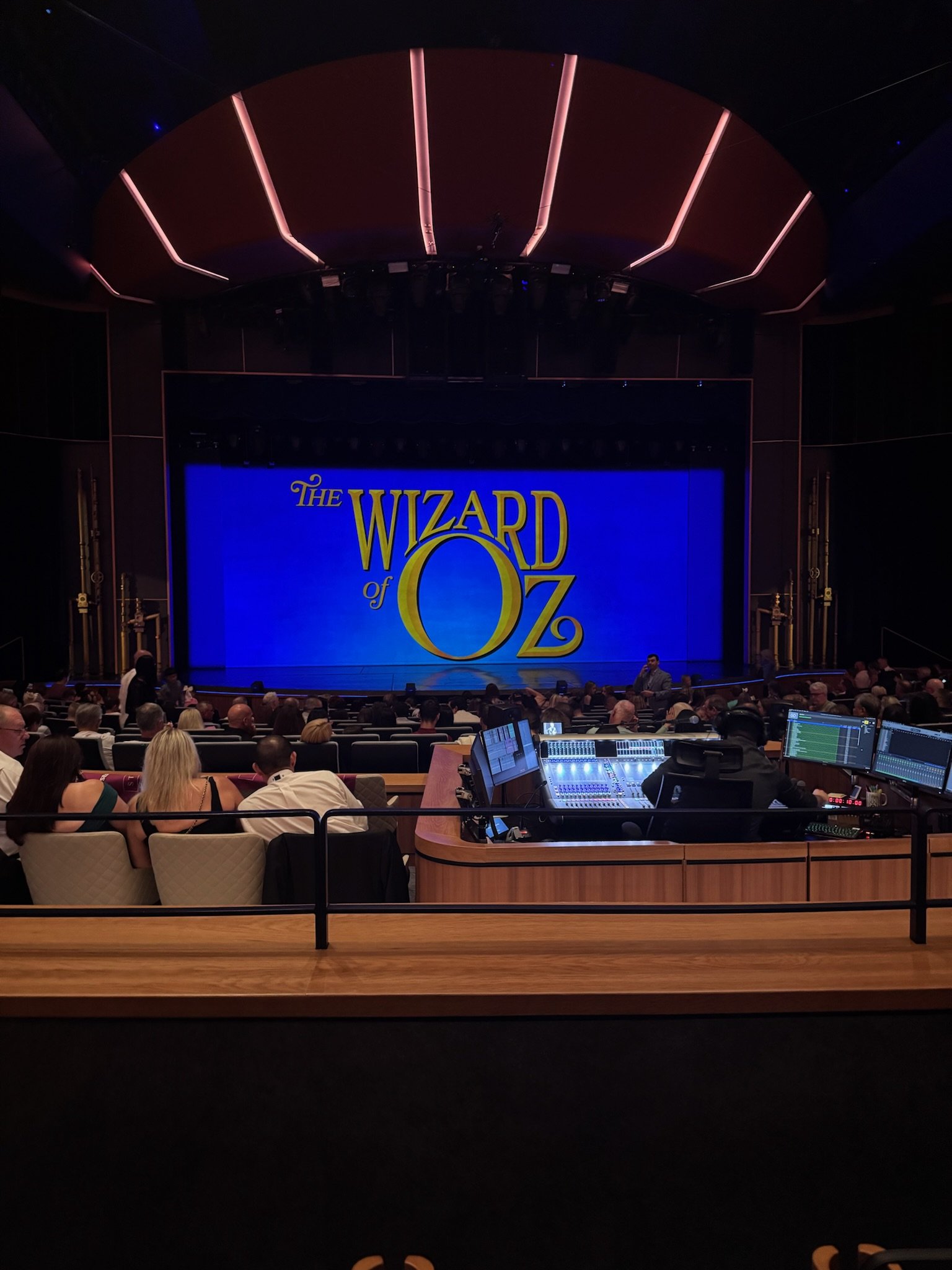 The Wizard of Oz musical performance on cruise ship theater stage